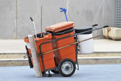 Enclosed skip being delivered to a residential property in Mortlake