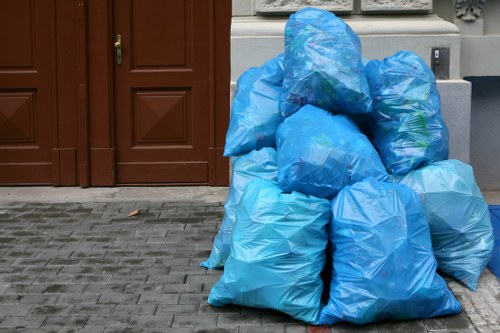 Recycling process for waste from enclosed skips