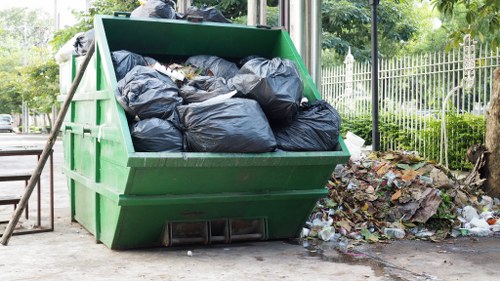 Various types of waste collected for removal